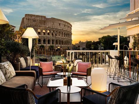 Michelin Star Rooftop Restaurant in Rome Colosseum.